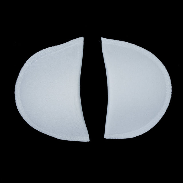 Foam Shoulder Pads Covered with White Polyester - 6" x 3.5" x .5"