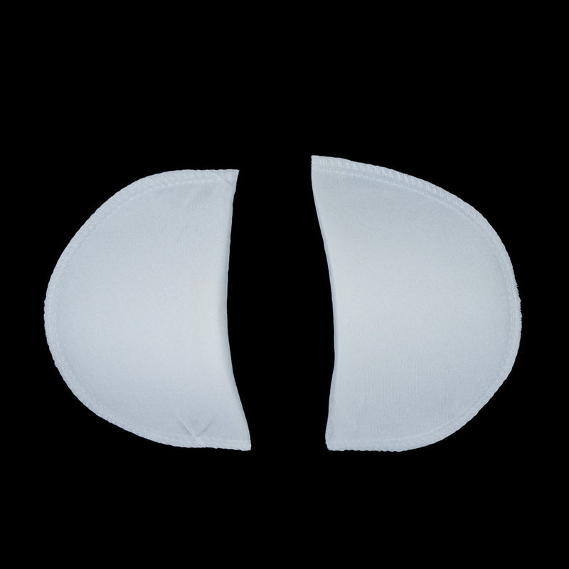 Foam Shoulder Pads Covered with White Polyester - 7" x 4" x .5"