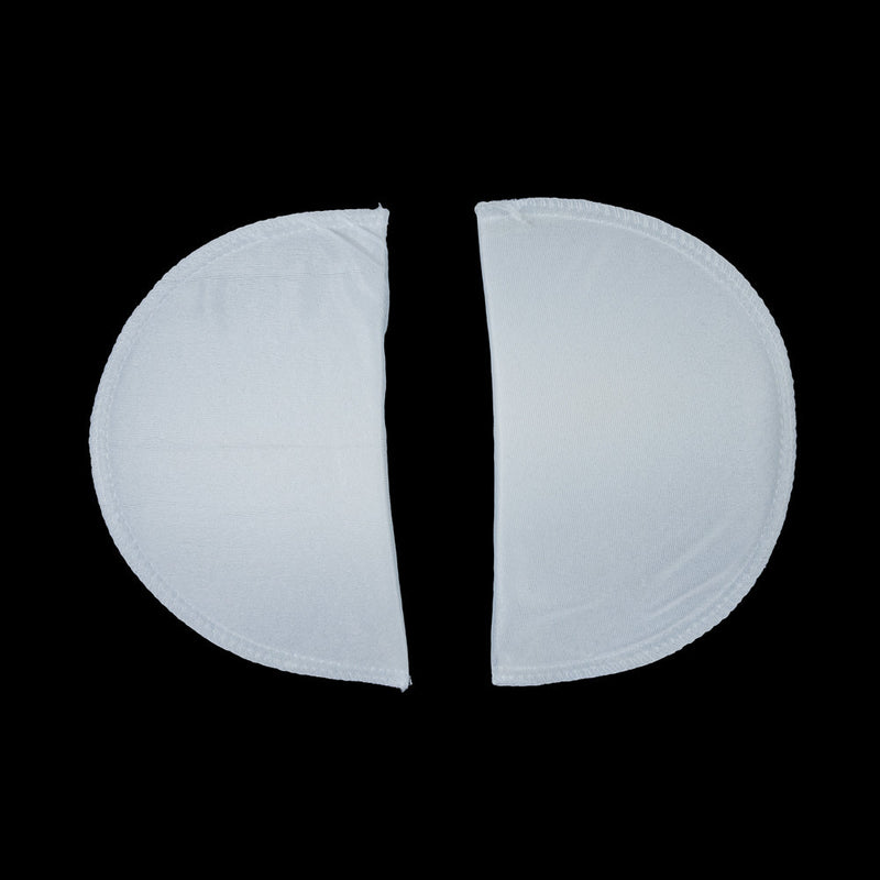 Foam Shoulder Pads Covered with White Polyester - 7" x 4.5" x .5"