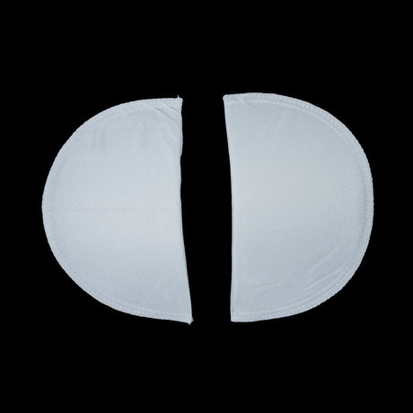 Foam Shoulder Pads Covered with White Polyester - 7" x 4.5" x .5"