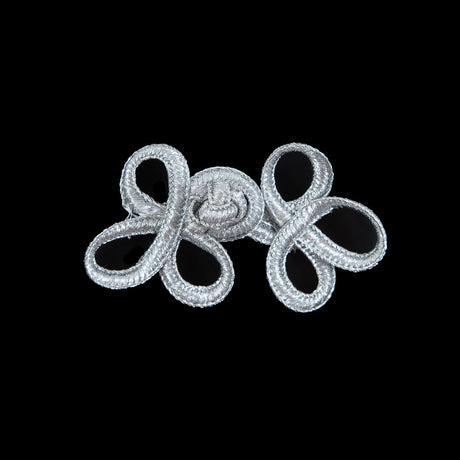 Silver Frog Closure - 2.5" x 1.375"