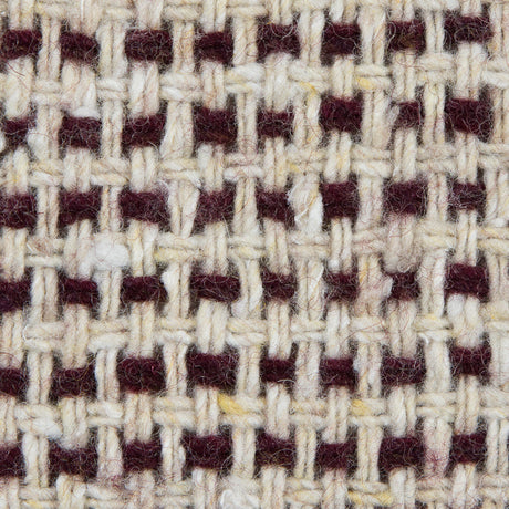 Italian Ecru and Bordeaux Checkerd Wool Blend