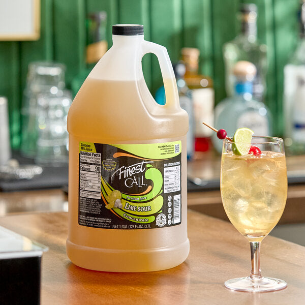 Finest Call 1 Gallon Premium Lime Sour Mix Concentrate - 4/Case