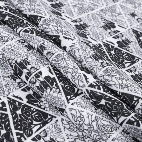 Floral Triangles Digitally Printed on Stretch Neoprene/Scuba Knit