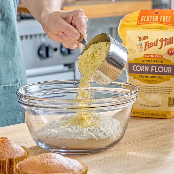 Bob's Red Mill Gluten-Free Whole Grain Corn Flour 22 oz. - 4/Case