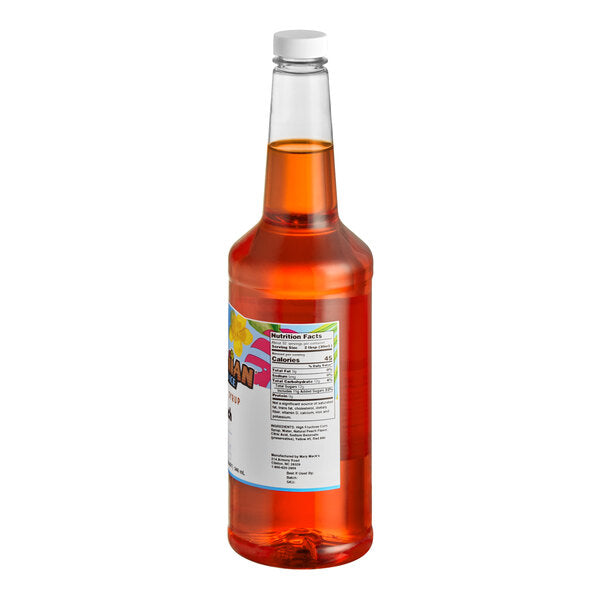 Hawaiian Shaved Ice Peach Snow Cone Syrup 32 fl. oz.