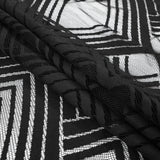 Black Geometric Fringe Panel