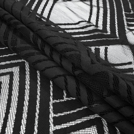 Black Geometric Fringe Panel
