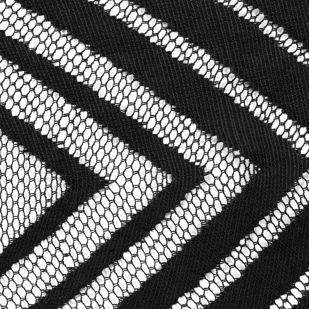 Black Geometric Fringe Panel