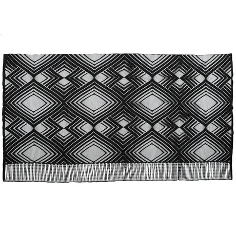 Black Geometric Fringe Panel