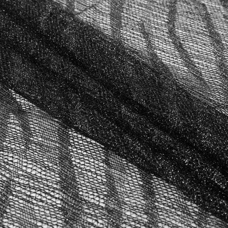 Black and Metallic Silver Fringe Panel