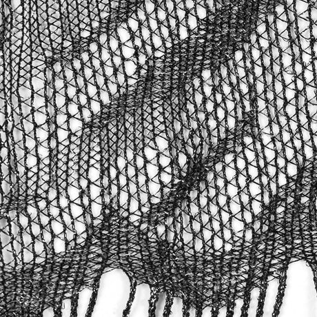 Black and Metallic Silver Fringe Panel