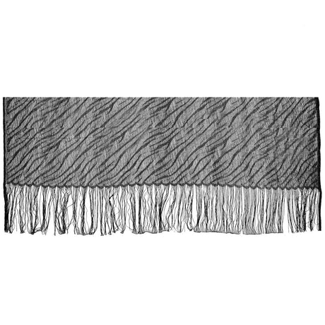Black and Metallic Silver Fringe Panel