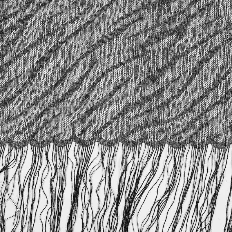 Black and Metallic Silver Fringe Panel