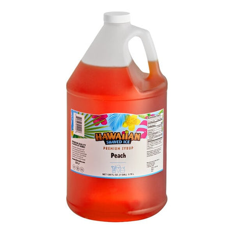 Hawaiian Shaved Ice Peach Snow Cone Syrup 1 Gallon