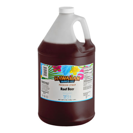 Hawaiian Shaved Ice Root Beer Snow Cone Syrup 1 Gallon - 4/Case