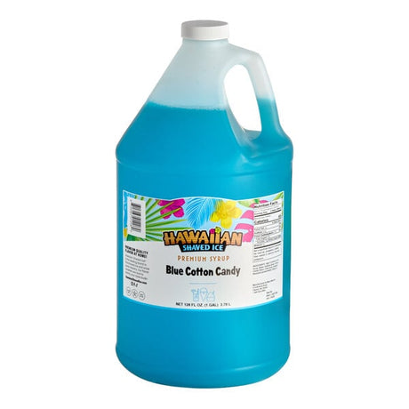 Hawaiian Shaved Ice Blue Cotton Candy Snow Cone Syrup 1 Gallon - 4/Case