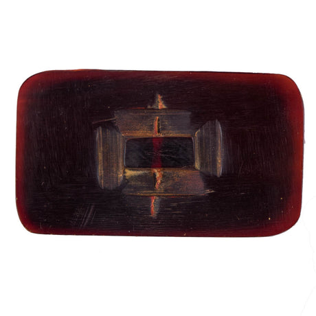 Amber Rectangular Horn Button - 1.375" x 2.5"
