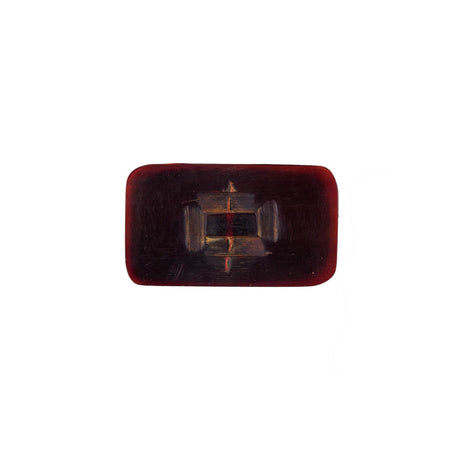 Amber Rectangular Horn Button - 44L/28mm