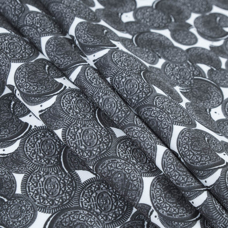 Chocolate Sandwich Cookie Digitally Printed Stretch Neoprene/Scuba Knit