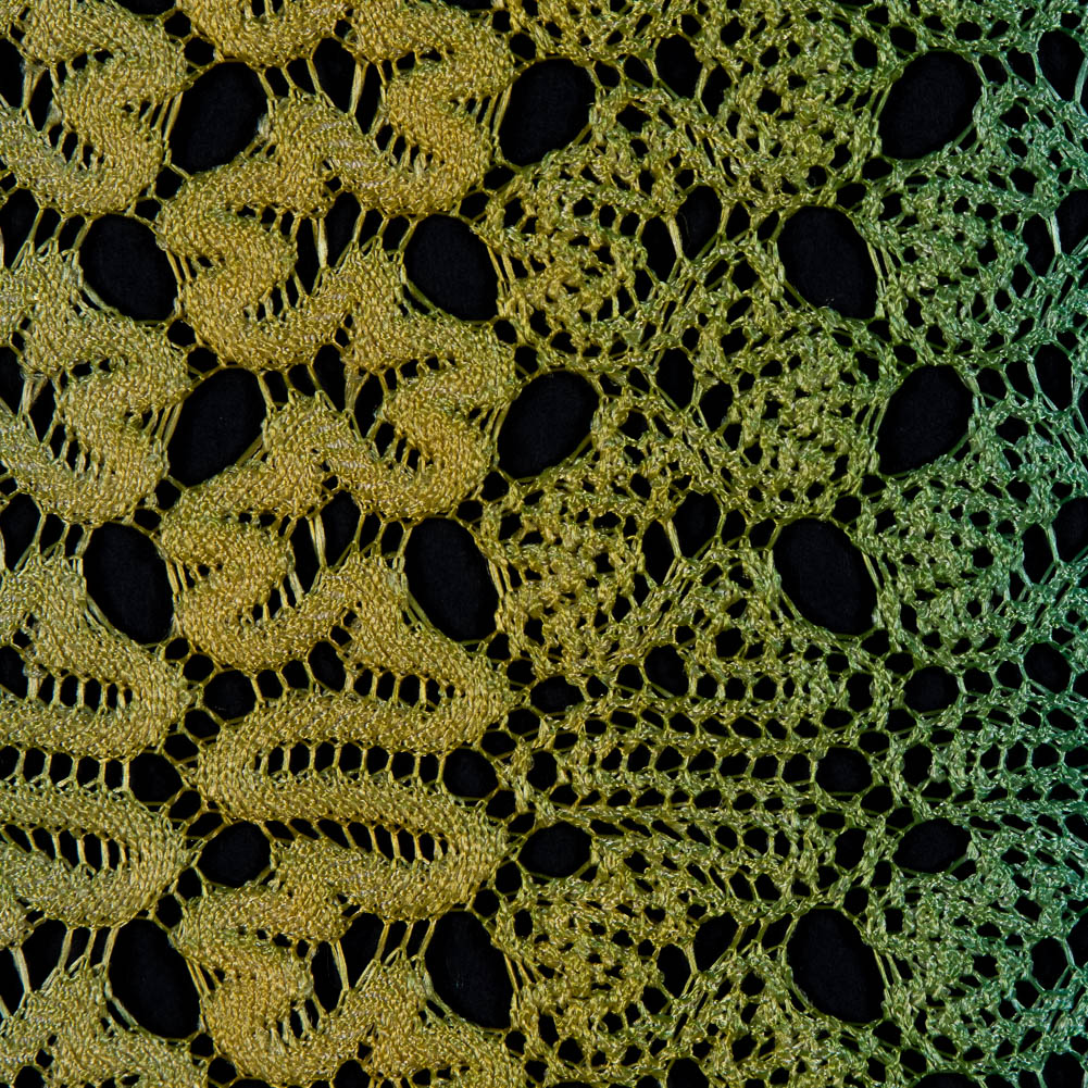 Raschel Lace - Ceramic Blue and Charteuse Ombre