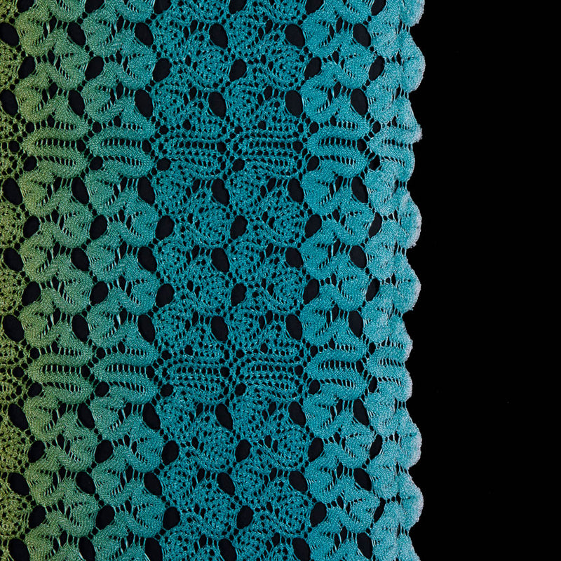 Raschel Lace - Ceramic Blue and Charteuse Ombre
