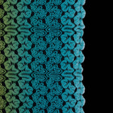 Raschel Lace - Ceramic Blue and Charteuse Ombre