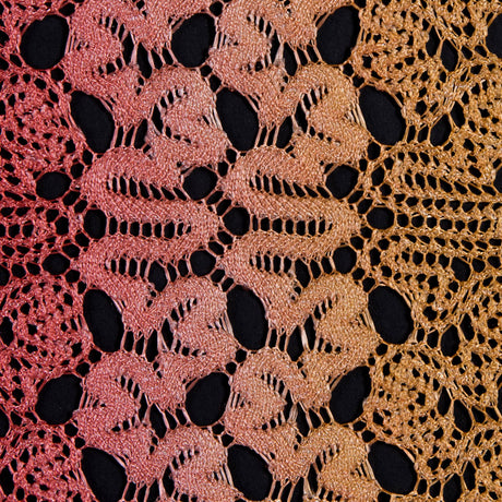 Raschel Lace - Hot Coral and Pale Marigold Ombre