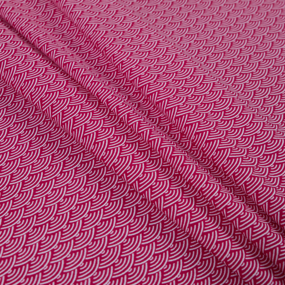 Bright Rose Geometric Printed Nylon Spandex