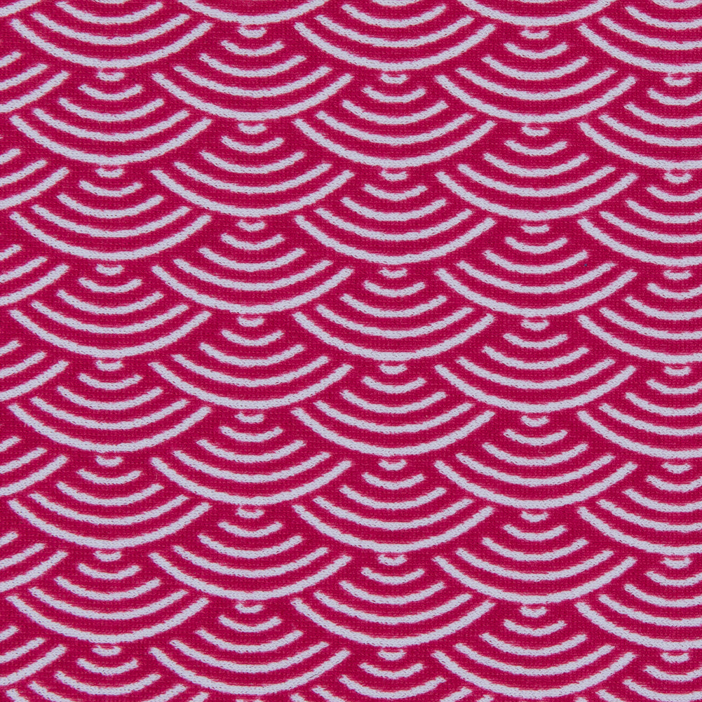 Bright Rose Geometric Printed Nylon Spandex