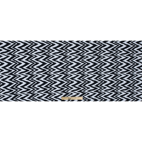 Black and White Zig Zag Printed Polyester Spandex
