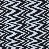 Black and White Zig Zag Printed Polyester Spandex