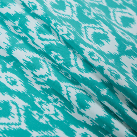 Spectra Green Ikat Printed Polyester Spandex