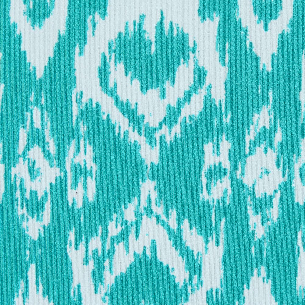 Spectra Green Ikat Printed Polyester Spandex