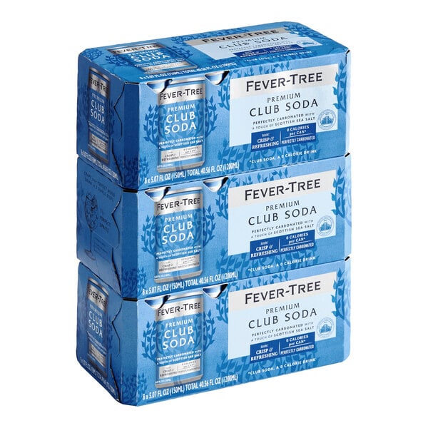 Fever-Tree Premium Club Soda Can 5 fl. oz. - 24/Case