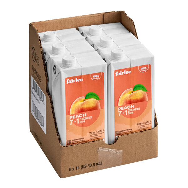 Fairlee Peach 7:1 Beverage Concentrate 33.8 fl. oz. - 6/Case
