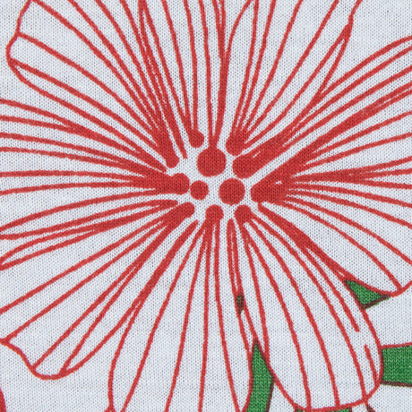 Red, Green and White Christmas-Spirited Floral Cotton Jersey