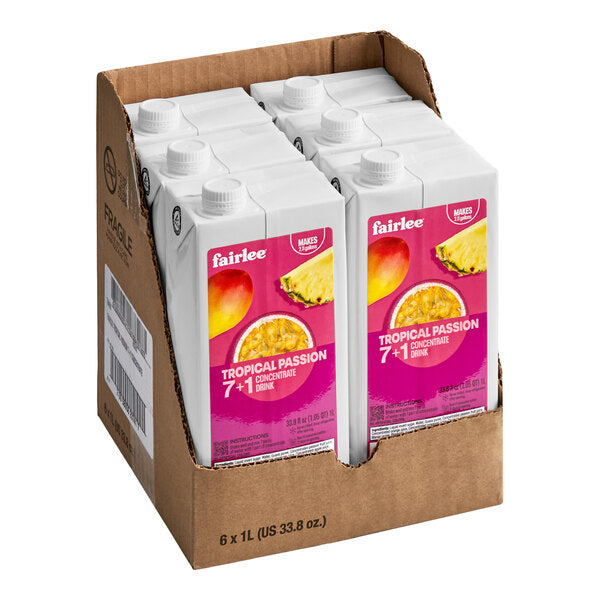 Fairlee Tropical Passion 7:1 Beverage Concentrate 33.8 fl. oz. - 6/Case