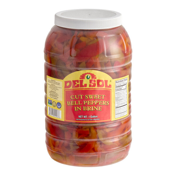 Del Sol 1 Gallon Cut Sweet Peppers - 4/Case