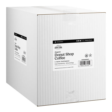 Hometown Provisions Organic Donut Shop Whole Bean Coffee 2 lb. - 5/Case