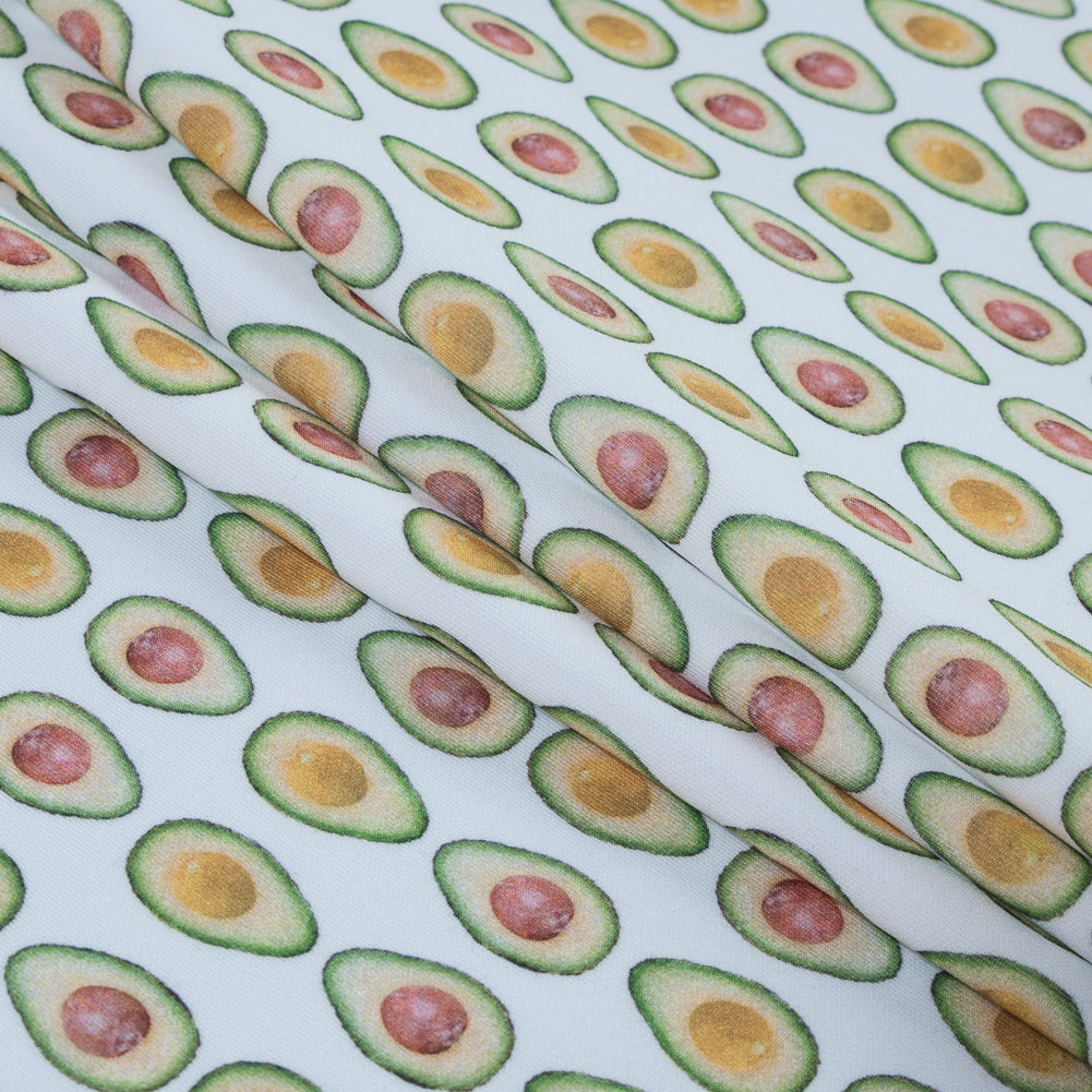 Avocados Digitally Printed on a Stretch Neoprene/Scuba Knit