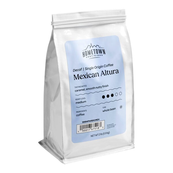 Hometown Provisions Mexican Decaf Whole Bean Coffee 2 lb. - 5/Case
