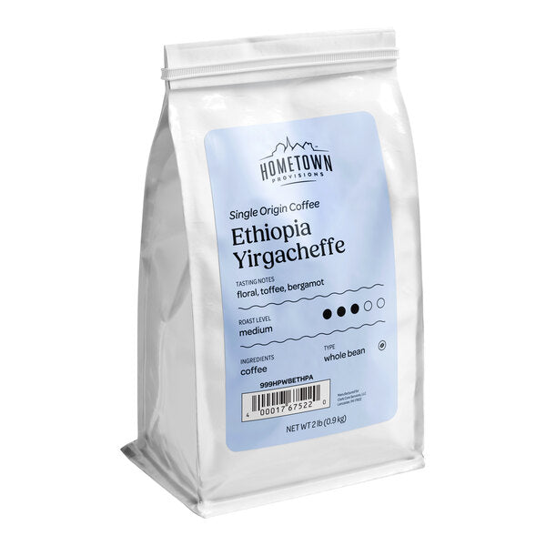 Hometown Provisions Ethiopia Yirgacheffe Whole Bean Coffee 2 lb. - 5/Case