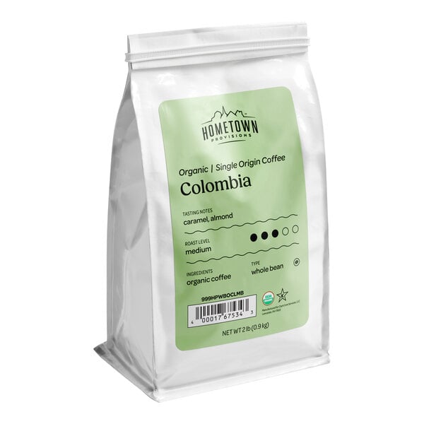 Hometown Provisions Organic Colombian Whole Bean Coffee 2 lb. - 5/Case