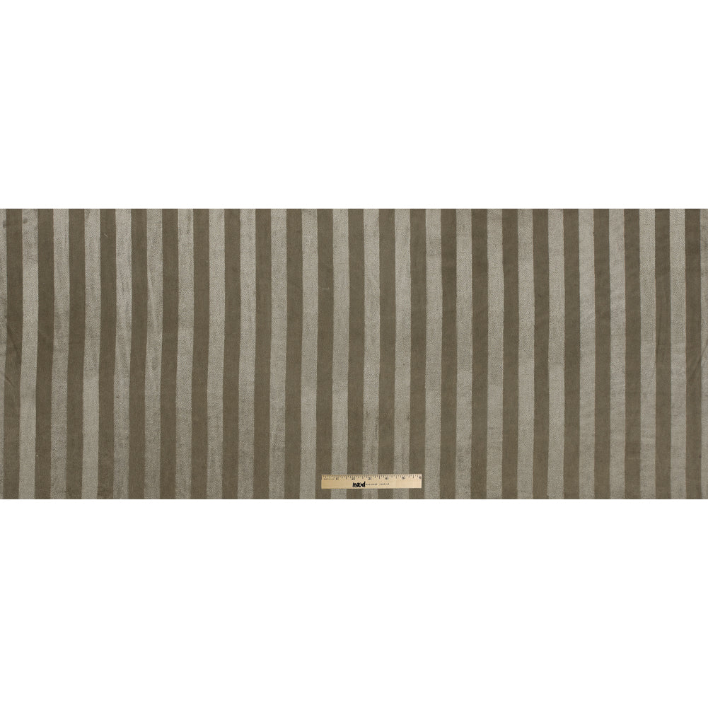Golden Beige Awning Striped Cotton Upholstery Velveteen