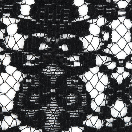 Black Floral Cotton and Polyester Lace