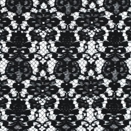Black Floral Cotton and Polyester Lace