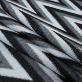 Italian Black, Gray and White Zig Zag Brushed Woven