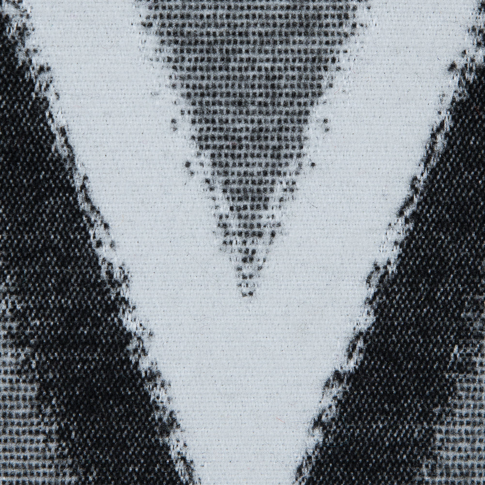 Italian Black, Gray and White Zig Zag Brushed Woven