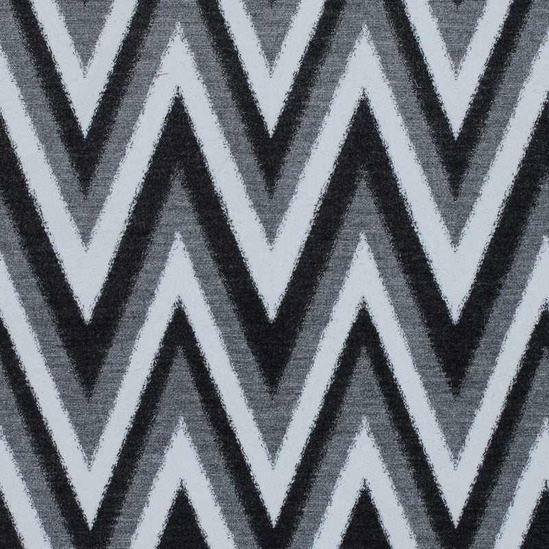 Italian Black, Gray and White Zig Zag Brushed Woven